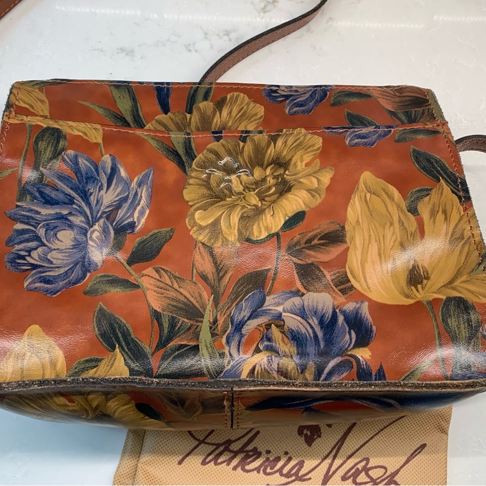 Patricia Nash Tan Floral Leather Enlightened Garden Larone Crossbody Bag - Picture 5 of 10